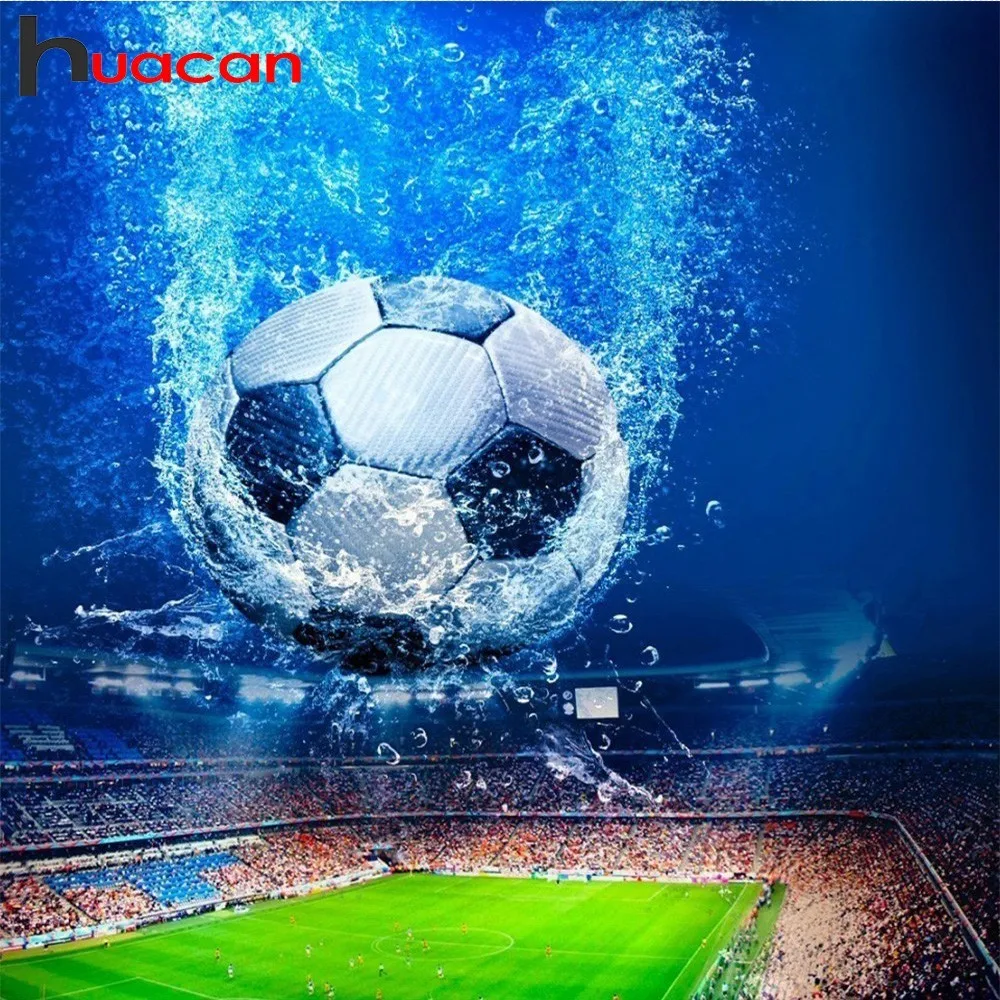 

Huacan Diamond Mosaic Sale Soccer Pictures By Rhinestones Diamond Painting Football Diamond Embroidery Sale Full Square Set