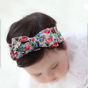 

Kids Children Soft Baby Floral Headband Bow Knot Turban Rabbit Ears Hairband