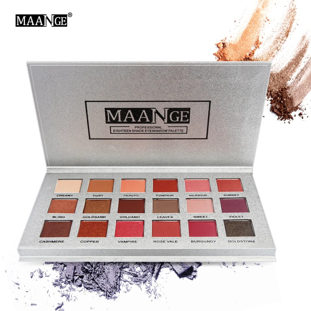 

MAANGE 18 Colors Eyeshadow Palette Matte Glitter Matallic Eye Shadow Somkey Powder Palette Blush Pro Makeup Set For Eyes Beauty