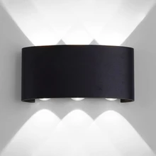 2 Вт 4 Вт 6 Вт светодиодный фонарик 110 В 220 В вверх и вниз современный нордический стиль комнатный, уличный, настенный светильник крыльцо садовая лампа AC 90-260 в