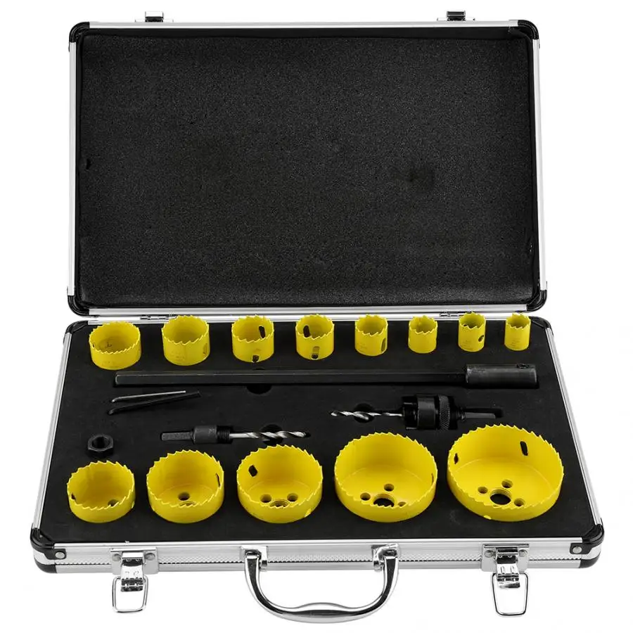 

17Pcs Metal Circular Round Drill Cutting Steel Hole Saw Cutter Tool Wrench Tool Set