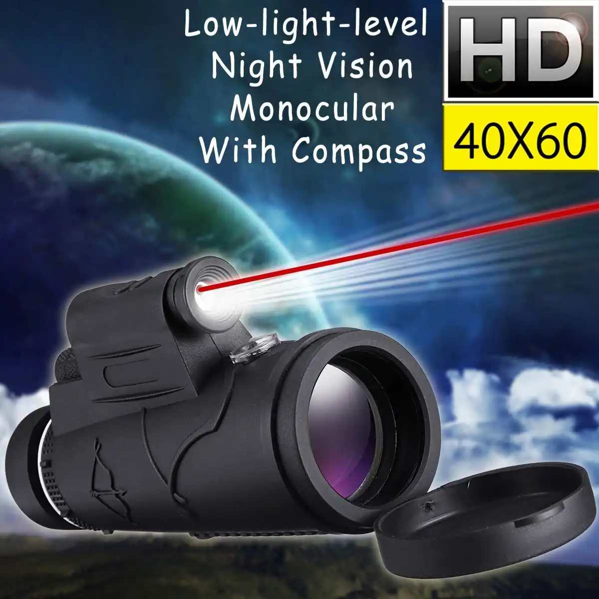 

40X60 Zoom Laser/LED Monocular Telescope Telephoto Phone Camera Lens Tripod Kit Day & Night Vision HD Optics Zoom Telescope Lens