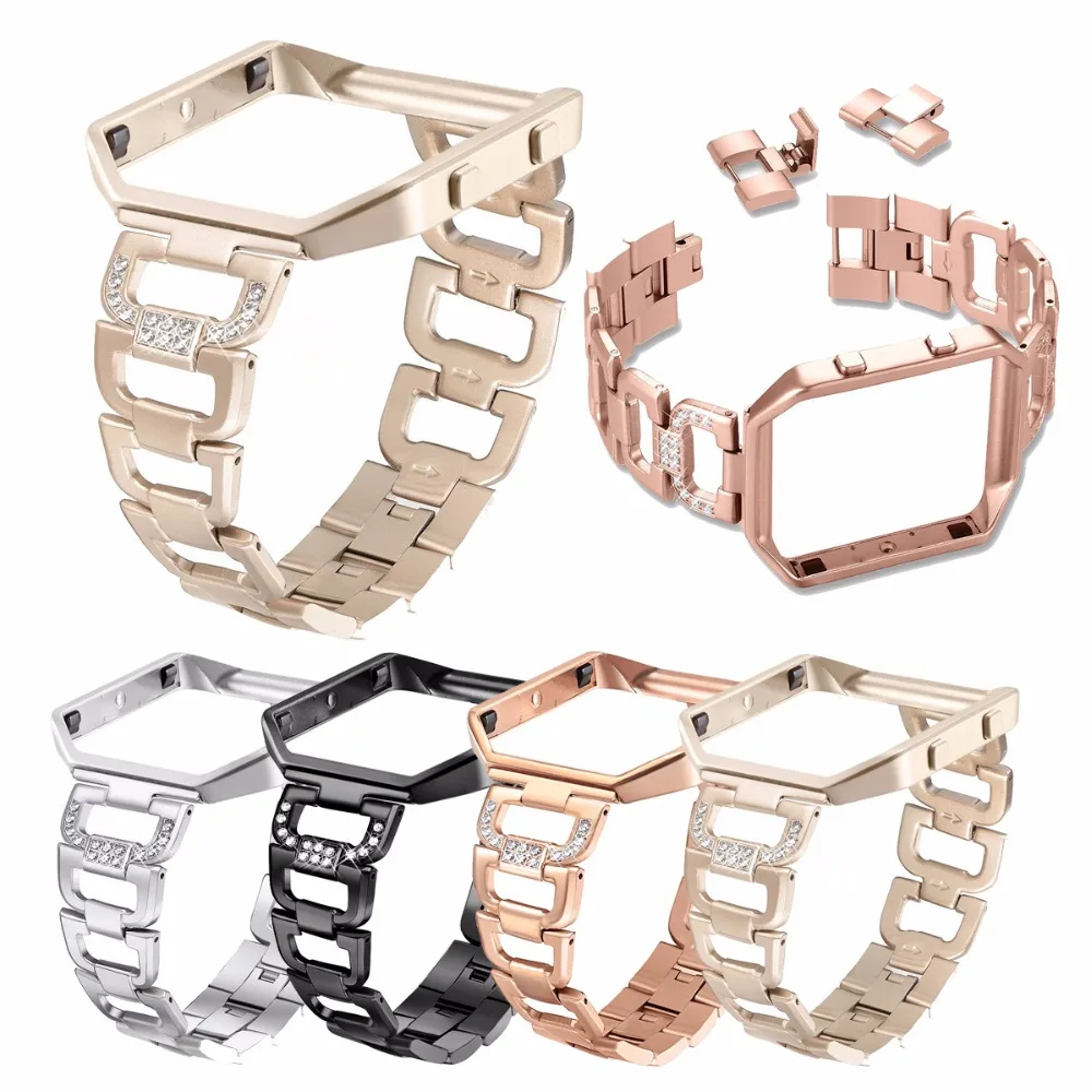 

Fashion Watch Band Diamond Stainless Steel Bracelet For Fitbit Blaze Smart Fitness Wrist Watch Accessories Replacement Strap