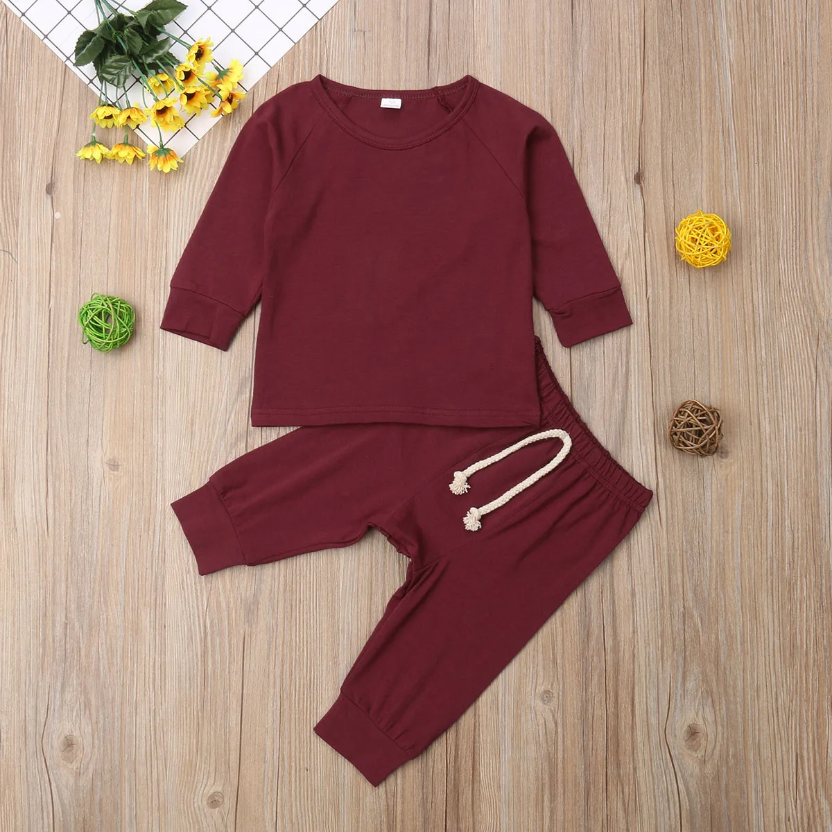 Хлопковые пижамы для новорожденных, пижамные комплекты, Рождественская повседневная одежда для сна, одежда для сна, топ+ штаны, комплект одежды