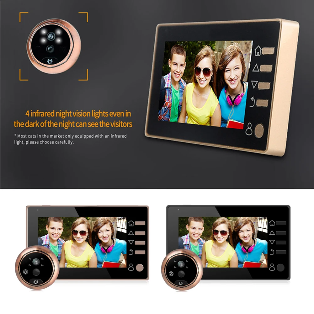 

4.3" Wireless Video Doorbell Phone Intercom Camera Monitor Home Security 160 Degree Viewing angle support 32G memory card