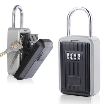 

Wall Hanging Outdoor Key Storage Lock Box 4-Digit Combination Password Key Safe Resettable Code Key Holder Hider Security