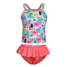 AmzBarley Гавайские купальники для девочек из двух частей Детские купальники бикини enfant fille купальник для малышей детский пляжный купальный костюм для девочек