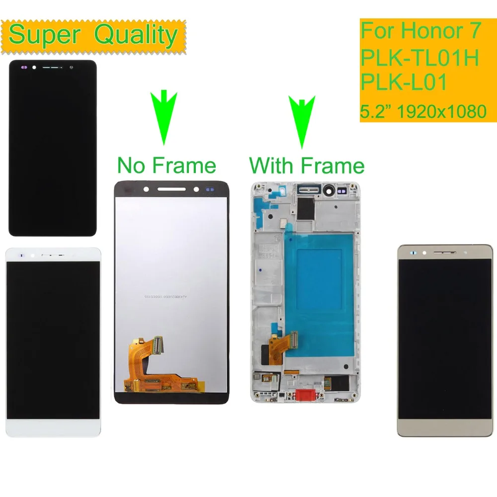 

10Pcs/lot LCD For HUAWEI Honor 7 LCD Display Touch Screen Digitizer with Frame PLK-TL01H PLK-L01 PLK-UL00 PLK-AL10 LCD Assembly