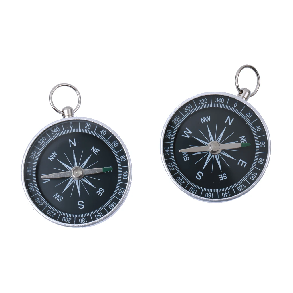 Buy 2pcs Aluminum Mini Compass Camping Navigation with