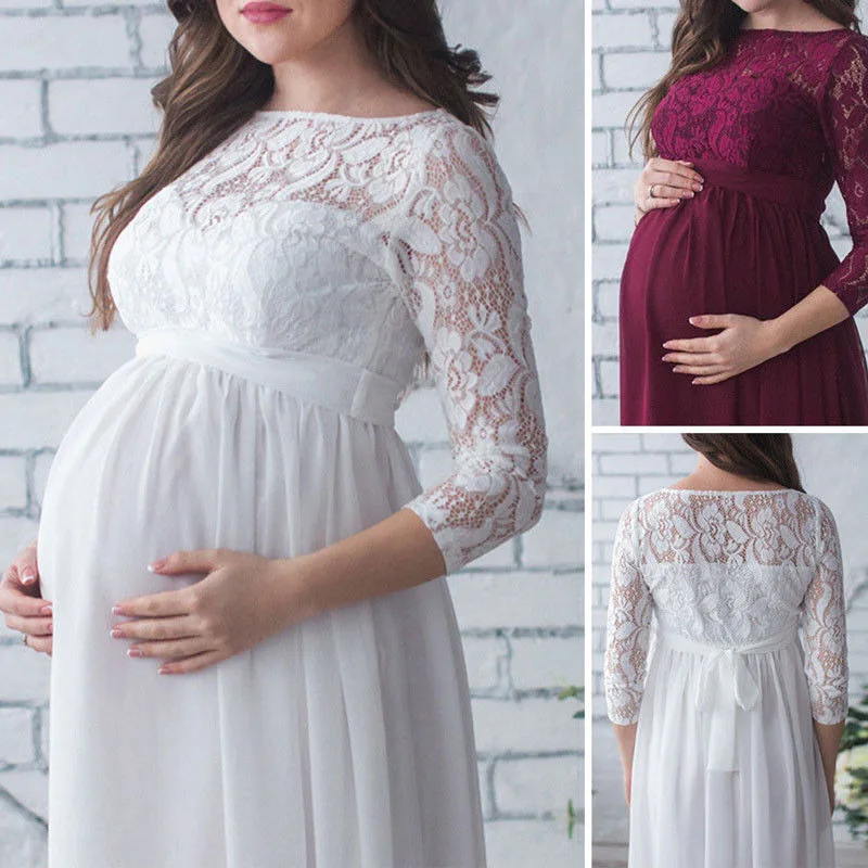 Модное платье для беременных, для фотосессии, платье макси для беременных, с длинным рукавом, кружевное, необычное, сексуальное, для женщин, мам, для беременных, для фотосессии