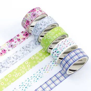 

2 pcs/pack 1.5 cm Wide Drawing Story Flower Road w33 Cute Masking Stikcer Craft Creative School For Children Washi Tape