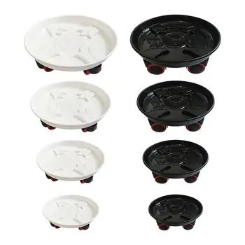 

Plant Caddy Thickened Resin Plastic Round Rolling Potted Plant Stand With Universal Wheels Heavy Duty Flower Pot Rack