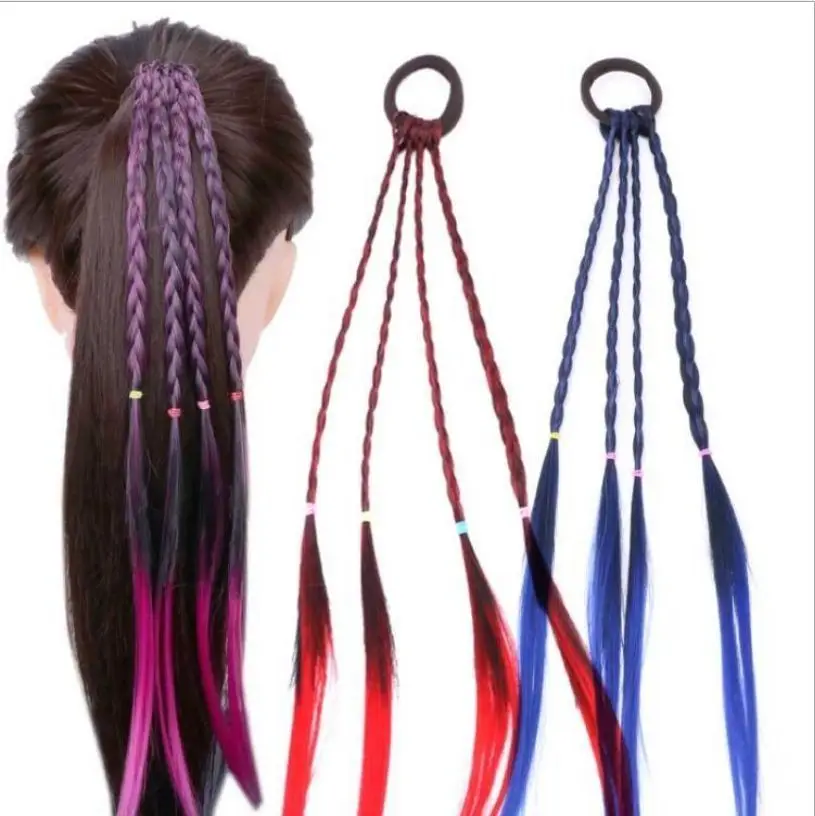Совершенно женский плетеный синтетический волос Плетеный Эластичный ободок для волос парик Vogue крутые цветные искусственные косы