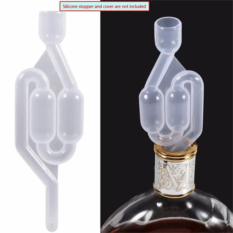 Воздушный замок пузырьковая втулка выпускной клапан уплотнения воды с пробкой пива вина делая очень прозрачный пластиковый аксессуар