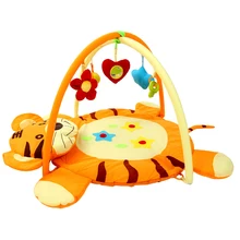 Оранжевый детский спортивный тренажер для фитнеса, развивающий мультяшный коврик в форме тигра, Ползунки для новорожденных, стойка для фитнеса, игровой коврик, игрушка в подарок
