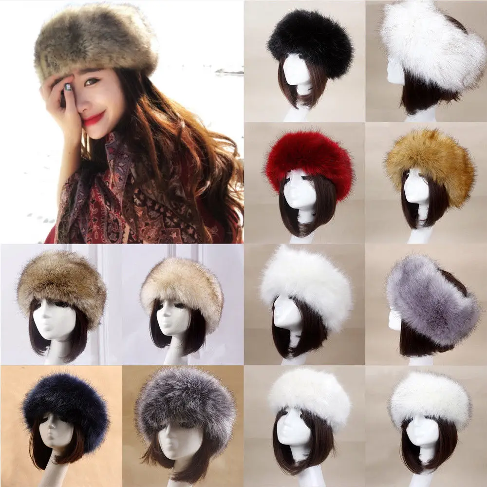 

Women Fashion Russian Thick Beanies Fluffy Cap Fake Faux Fur Hat Winter Warmer