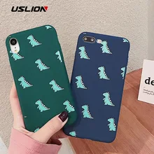 USLION чехол для телефона с забавным динозавром из мультфильма для iPhone 11, 6, 7, 8 Plus, X, XR, XS, Max, милый чехол для iPhone 6 Plus, мягкий силиконовый чехол