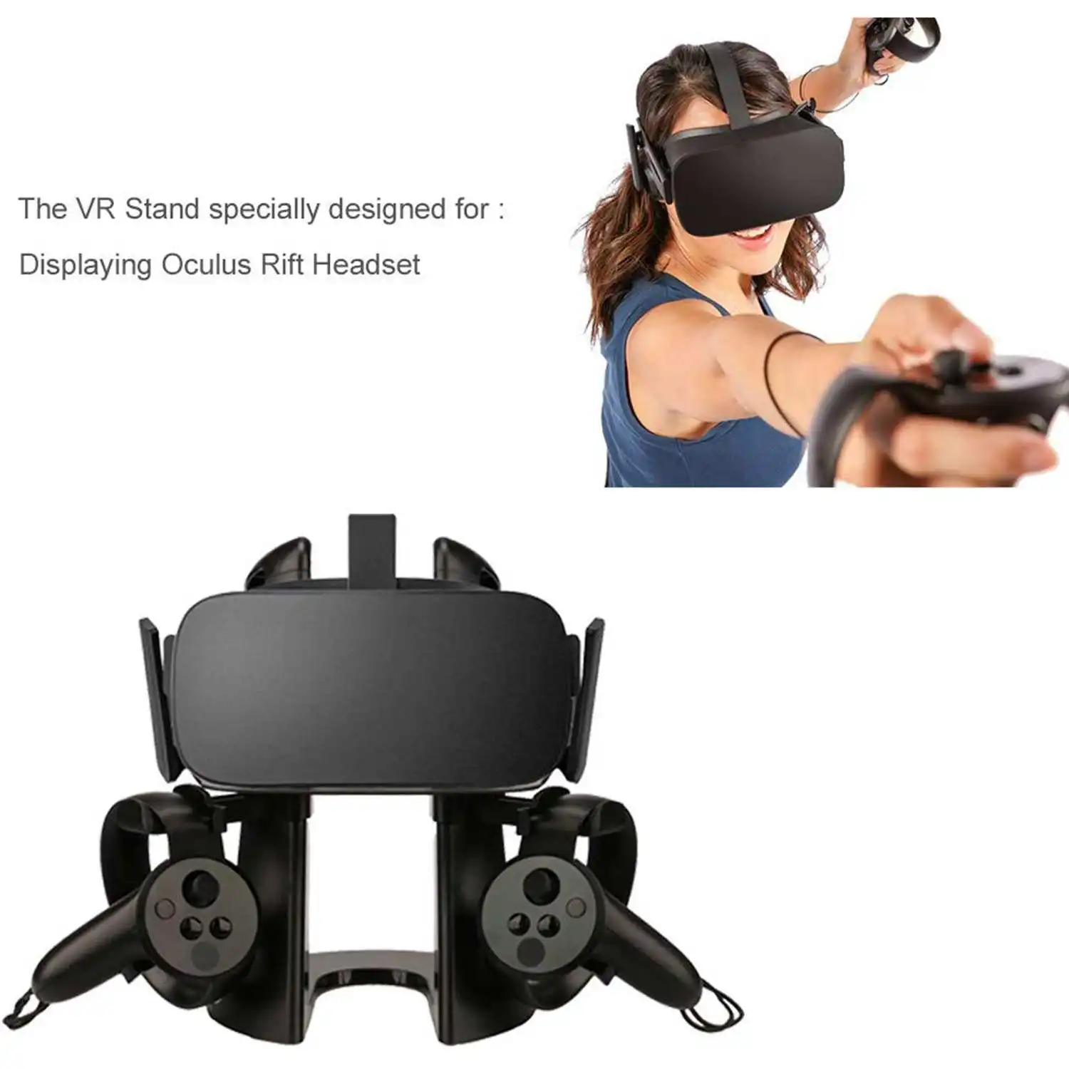  ABS VR Stand Headset Display Holder For Oculus Rift Headset And Press Controller Displaying and Sto