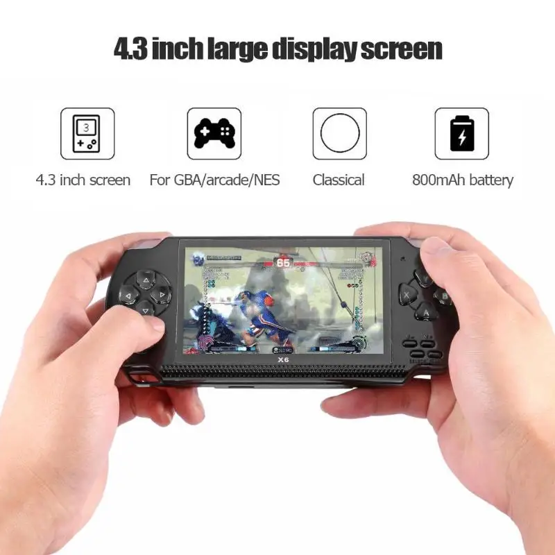 

X6 4.3 inch Video Game Console Handheld 8G Memory Game Machine Game Player 16G TF memory Cards Handheld Game Players Promotion