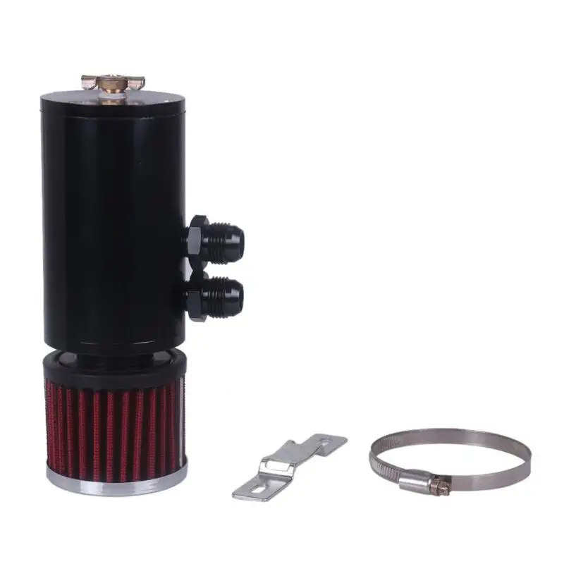 

VODOOL Universal Aluminum 0.75L Baffled Engine Oil Catch Can 2x AN10 Twin Port Breather Filter Motorcycle Accessories Parts