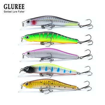 

GLUREE 9Pcs/Lot Minnow Fishing Lures Set 9cm 8.5g ABS Hard Bait Short Tongue Floating Artificial Baits Fishing Tackle Multicolor