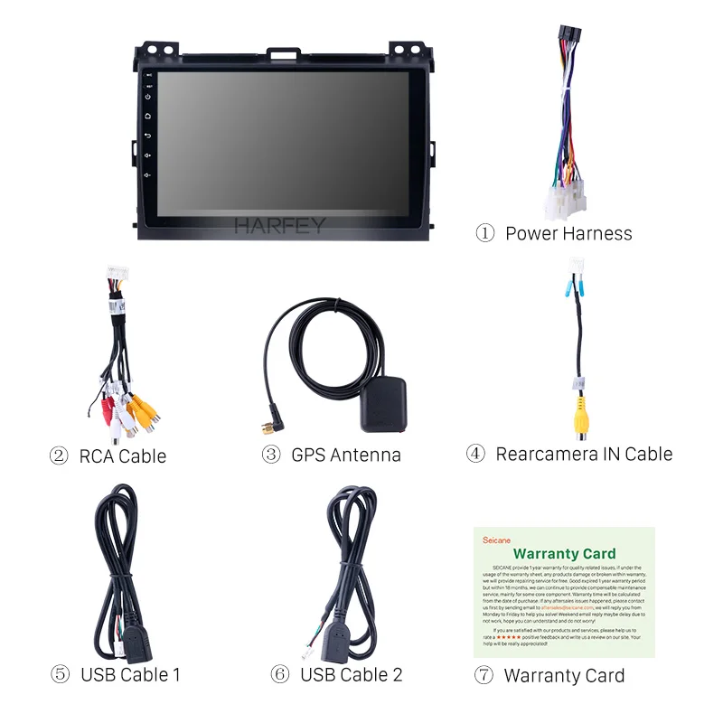 Best Harfey 2Din Android 9.0/8.1 9" Car Radio For Toyota Prado 2007-2010 Touchscreen Wifi Multimedia Player GPS Head Unit 3