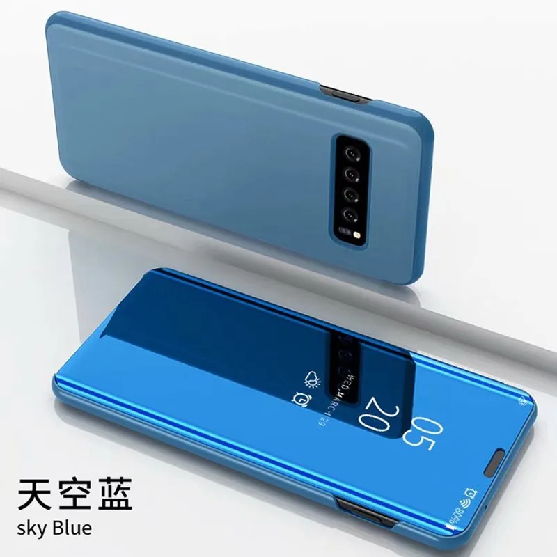 Умный зеркальный флип чехол для телефона Samsung Galaxy S9 S10 S8 S7 S6 Edge Plus S10E Прозрачный Note 9