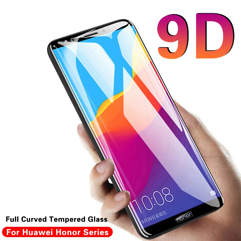 Защитное стекло 9D закаленное для Huawei honor 8x 8c 9 8 7x lite 9lite | Мобильные телефоны и