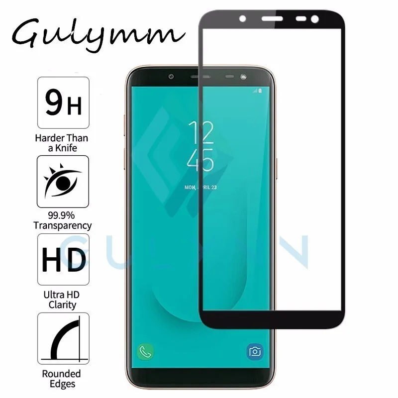 Защитное стекло закаленное с изогнутыми краями для Samsung Galaxy J4 J6 A6 A8 Plus A7 2018 A10 A20 A30