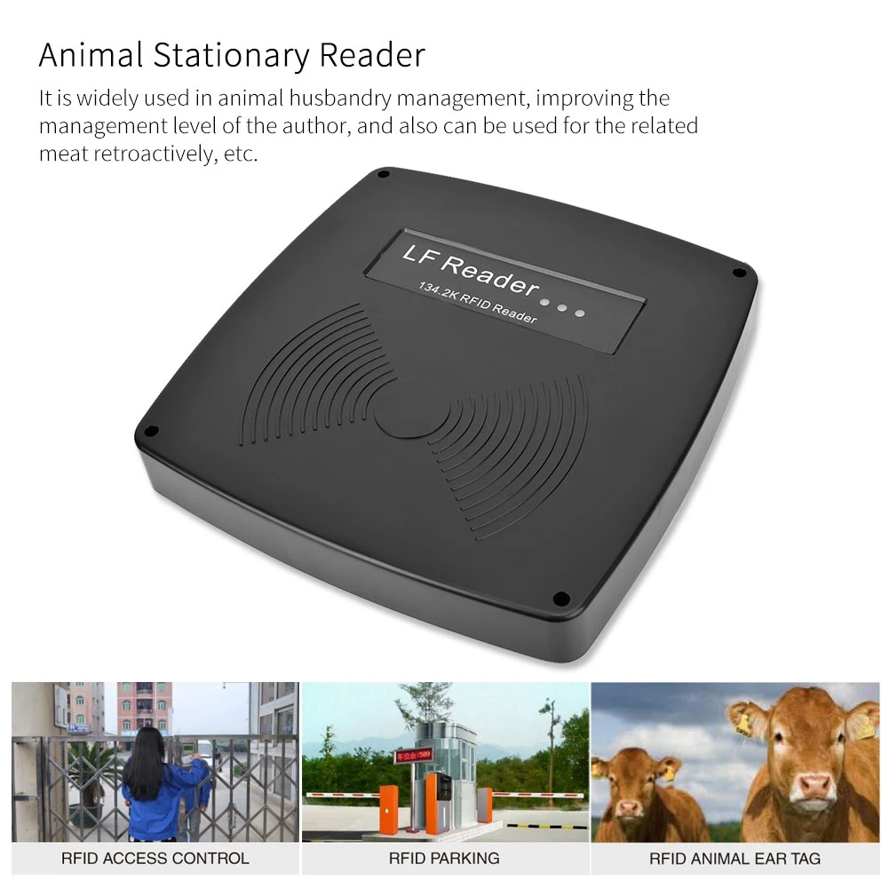 

RS232 134.2khz 12V-15V Long Distance RFID Animal ID Stationary Fixed Reader Panel for Animal Livestock hot sale 2019