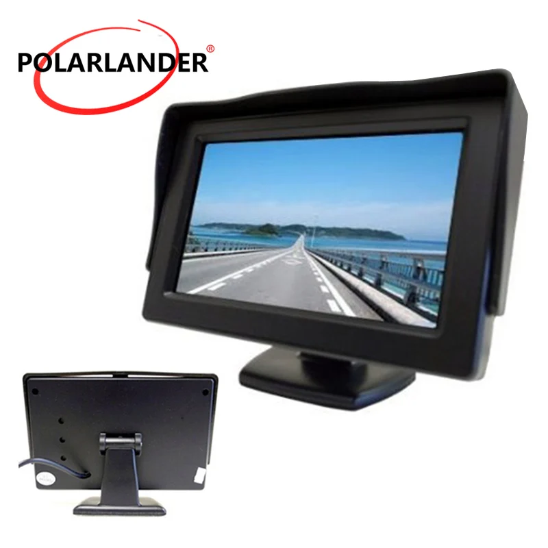 Freies verschiffen Für Rückfahr Kamera Oder DVD reverse priorität 4,3 Zoll farbe TFT LCD Auto Monitor Mit 2Ch Video eingang Freies verschiffen Für Rückfahr Kamera Oder DVD reverse priorität 4,3 Zoll farbe TFT LCD Auto Monitor Mit 2Ch Video eingang