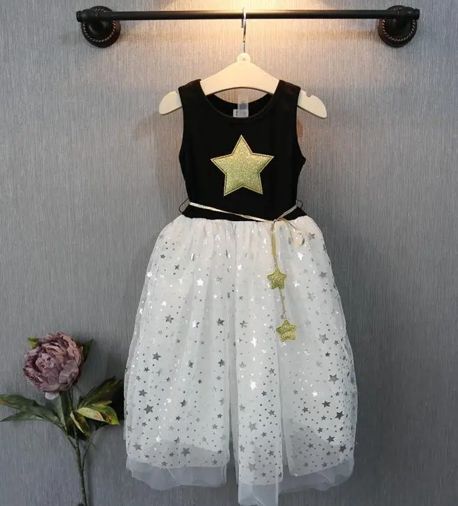 

kids Girls Dress Princess Lace TUTU Dress Kids Wedding Party summer DRESS star Girls summer dress birthday Party daily dress