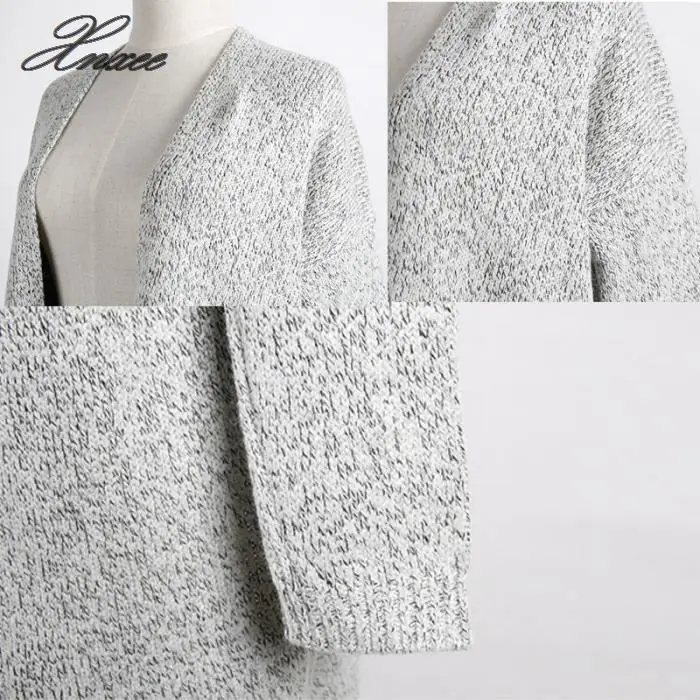 Модный женский вязаный свитер Повседневный кардиган с длинными рукавами куртка стильный пиджак плюс размер 5XL