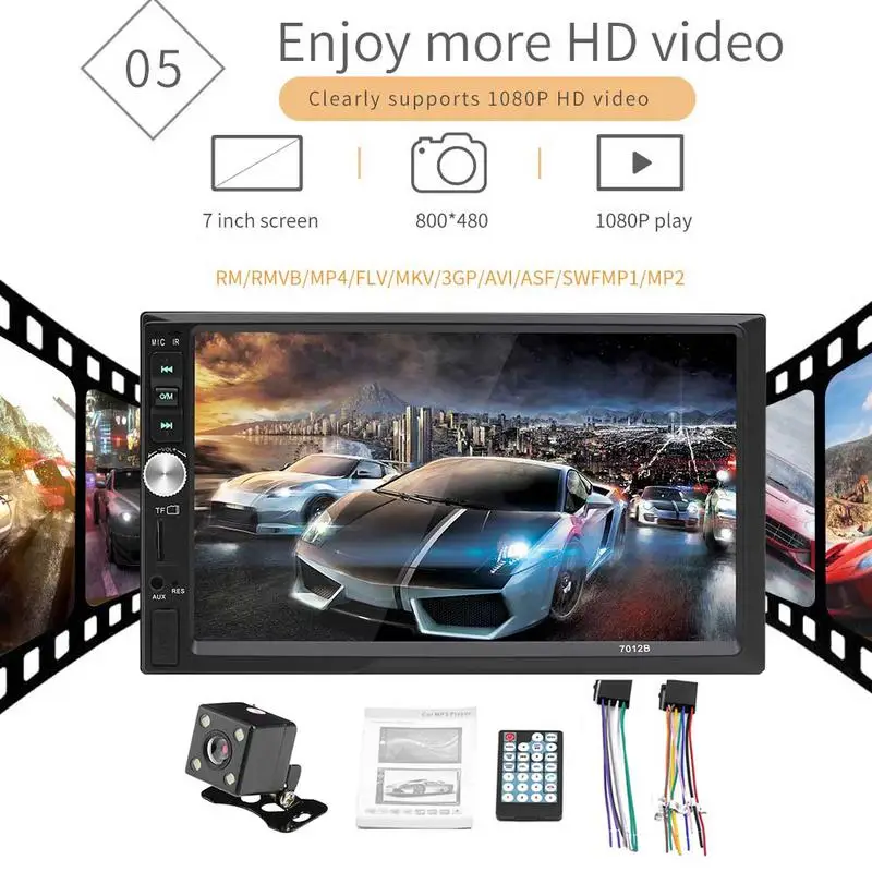 

7" Double 2 DIN Car MP5 MP3 Player Bluetooth Touch Screen Stereo Radio Camera Radio Car Autoradio Car Stereo