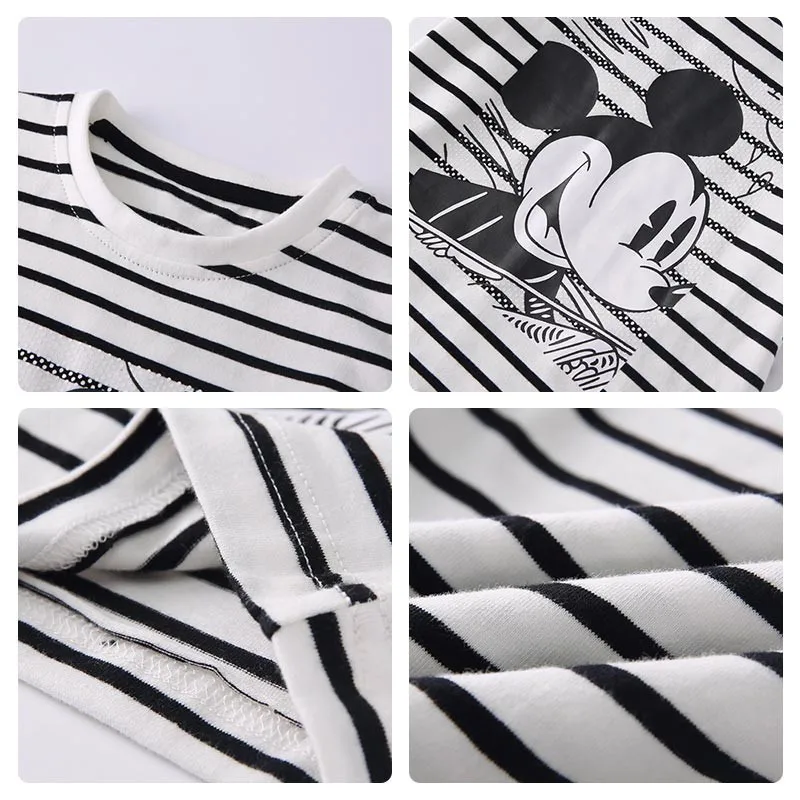 Summer Infant Boys Girls Cartoon Striped T Shirt + Denim Shorts Clothes 2pcs Sets Children Kids Hole Jeans Clothing
