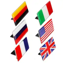Grã-bretanha alemanha frança austrália américa rússia bandeira do carro adesivo de alumínio grade emblema para vw jetta golf para audi