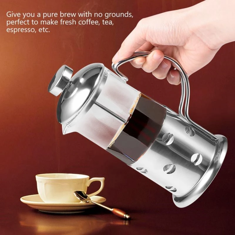Нержавеющая сталь стекло кофейник, френч-пресс чашки чай чайник кофейник фильтр Кухня инструмент