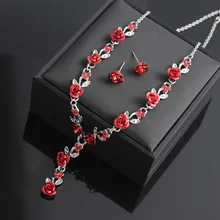 

Elegant Lady Small Flower Necklace Ear Stud Earring boucle d'oreille Bridal Jewelry Set Birthday Gifts Kids Shellhard collares