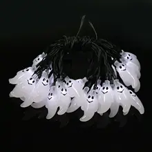Led Ghost солнечные гирлянды открытый Сказочный свет с солнечной панелью водонепроницаемый для сада внутренний двор рождественские вечеринки
