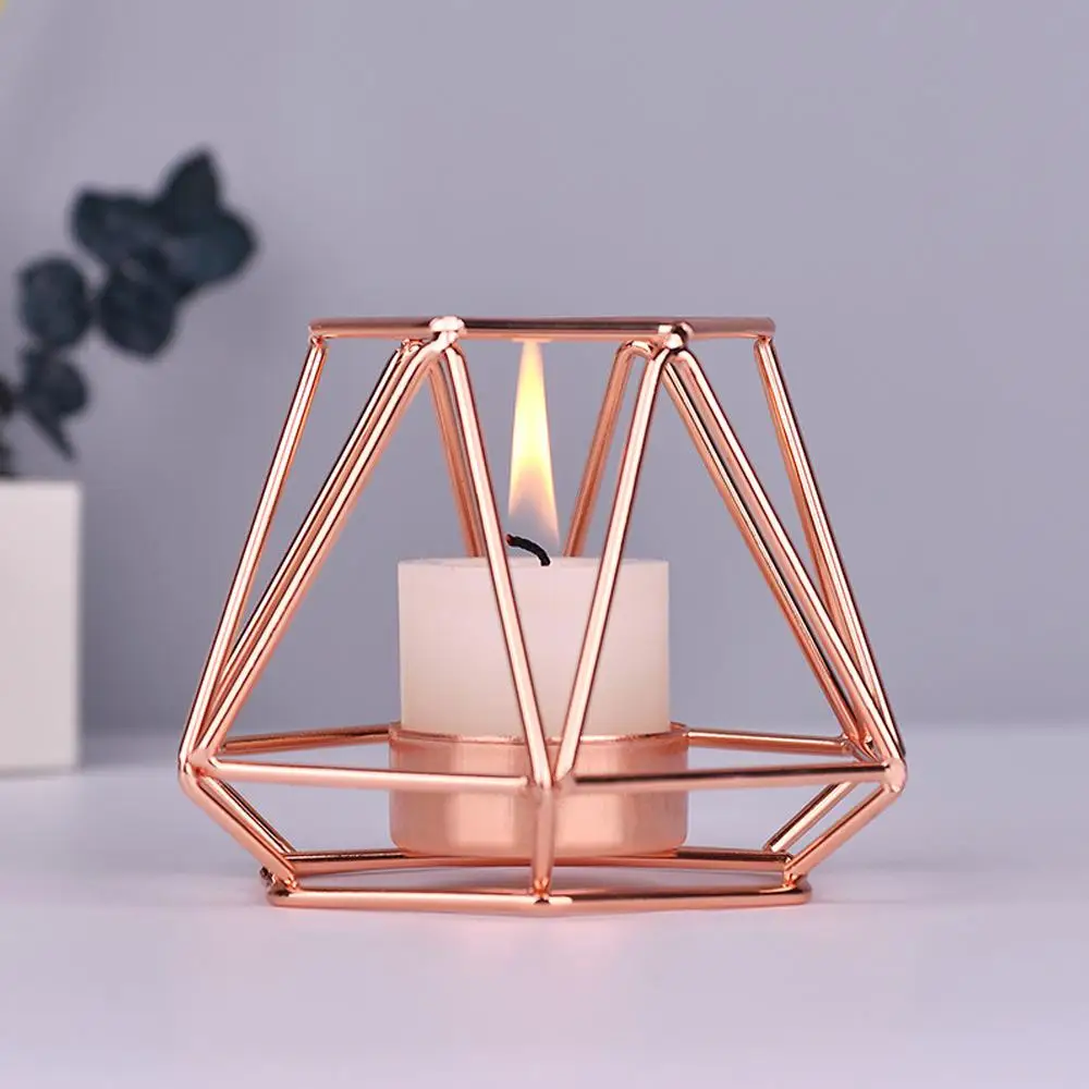 Romantic Geometric Candlestick Metal Candle Stand Holder DIY Home