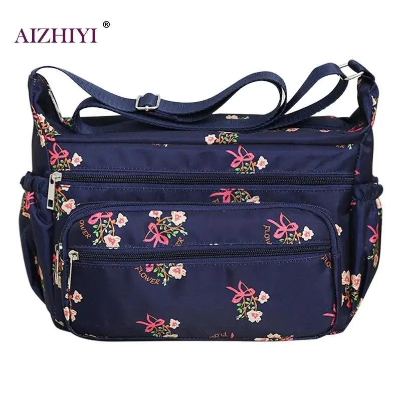 

Large Capacity Flower Print Mommy Bags Women Shoulder Bag Zipper Daily Messenger Bags Bolso femenino New Style Crossbody Bag