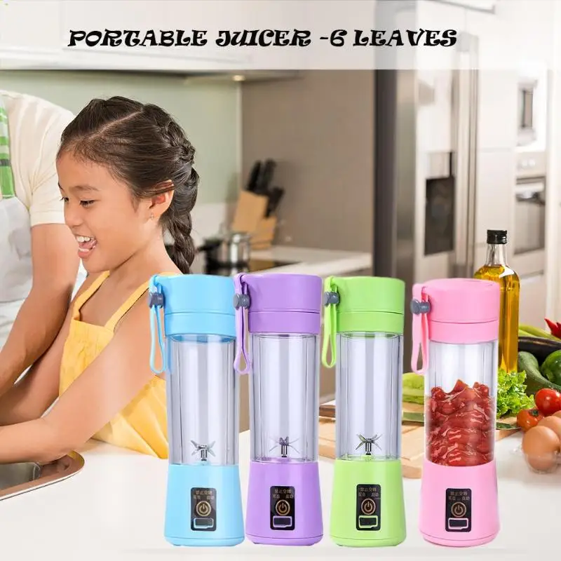 

380ml Portable Mini Juicer USB Rechargeable Blender Mixer Juice Machine