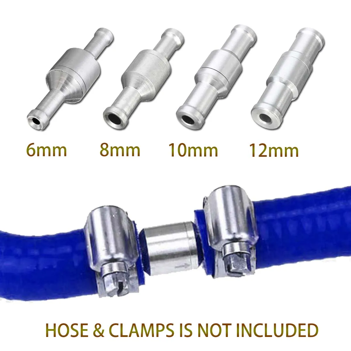 

1pc 6/8/10/12mm Brake Servo Booster Inline for Diesel Petrol Check Valve Coolant Fuel Gas Air Vacuum One Way Non Return