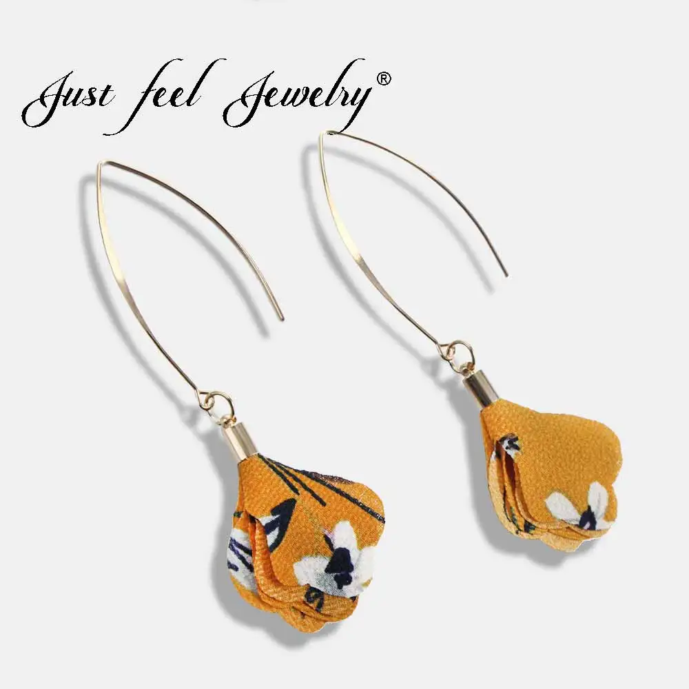 Korean Flower Dangle Drop Earring Long Fashion Jewelry For Girls Women 8 Colors Hot Sale Wedding Party Earrings Elegant Gift | Украшения и