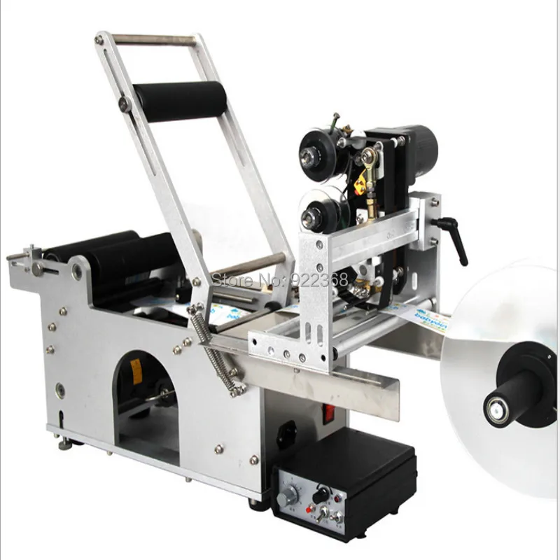 

Semi-automatic Round Bottle Labeler Labeling machine for bottles with date printing function