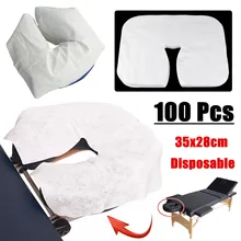 100 шт. одноразовые нетканые подголовник Подушка Бумага красота спа для салона, кровати стол крышка массаж Лицо Колыбель стол подголовник Чехлы для мангала