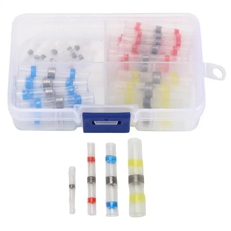 

55/60 pcs Waterproof Sealing 2:1 Electrical Heat Shrink Tube Cable Connectors An easy one step connection of wires Provides seal