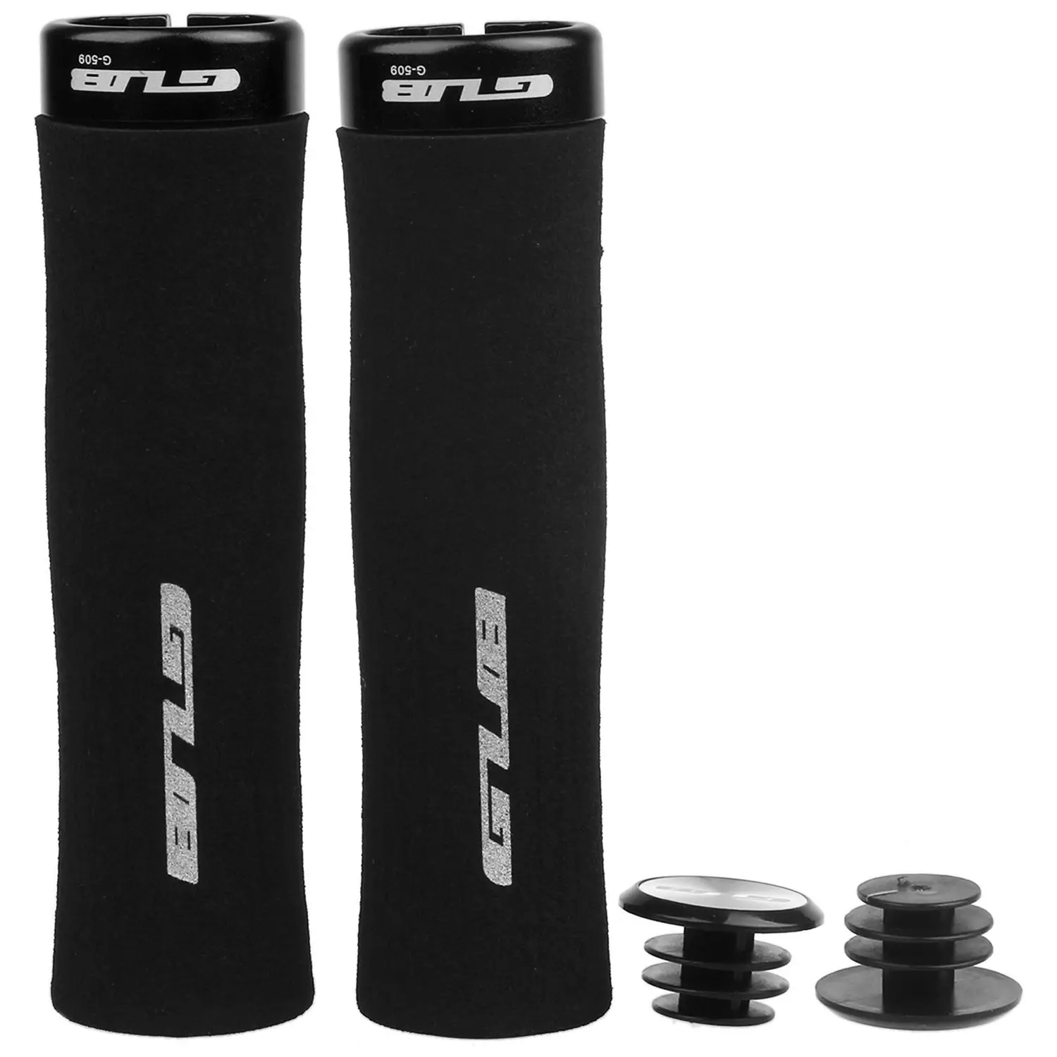 

GUB 1 Pair of Anti-slip Bike MTB Handlebar Locking Grips Handlebar Hand Grips with End Plugs Caps