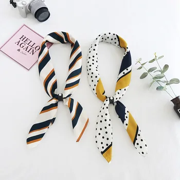 

Women's 2019 spring and summer new elegant 70*70cm printing simple casual satin fashion silk small square scarf