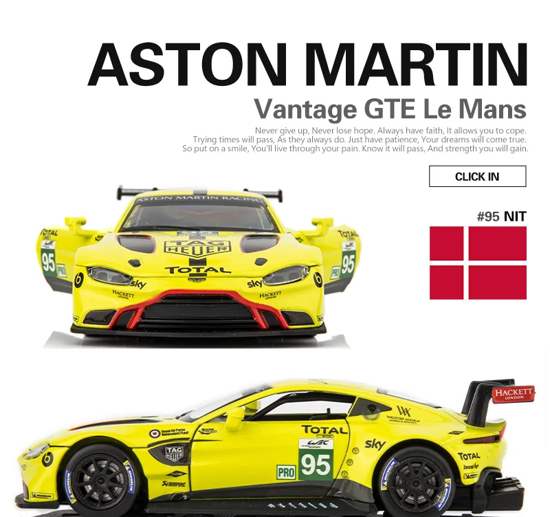 1:32 Масштаб/литая металлическая Игрушечная модель/Aston Martin Vantage GTE Le Mans/звук и светильник гоночный автомобиль/вытяните назад образовательная коллекция